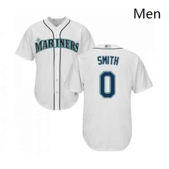 Mens Seattle Mariners 0 Mallex Smith Replica White Home Cool Base Baseball Jersey
